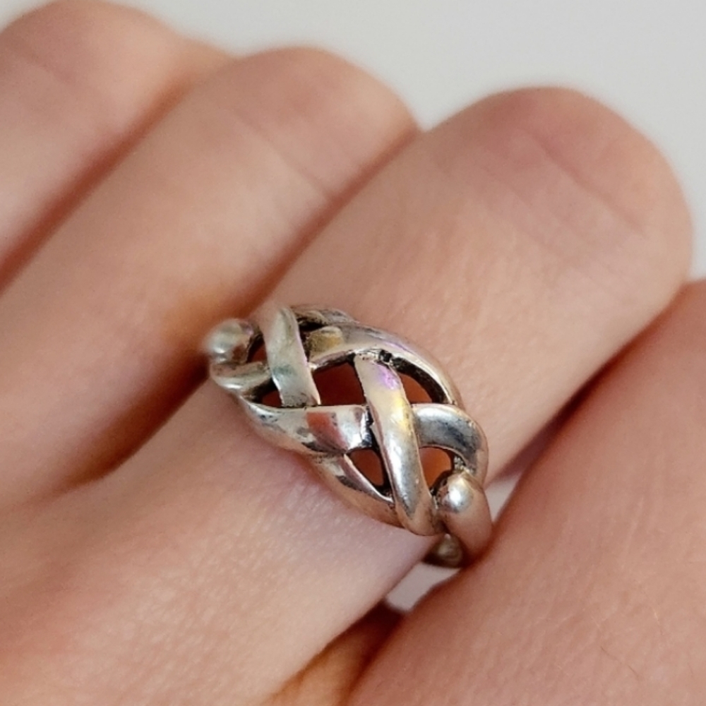 Woven Celtic Knot Vintage Handmade Silver Ring